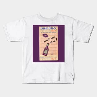 Pinot Noir Y2k Pink Guest Check Print Kids T-Shirt